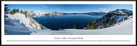 Blakeway Worldwide Panoramas Crater Lake Panoramic Winter Scene Framed